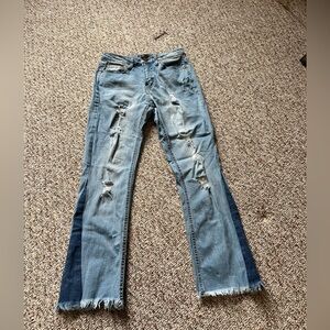 Black Label Cropped flare Bottom Denim